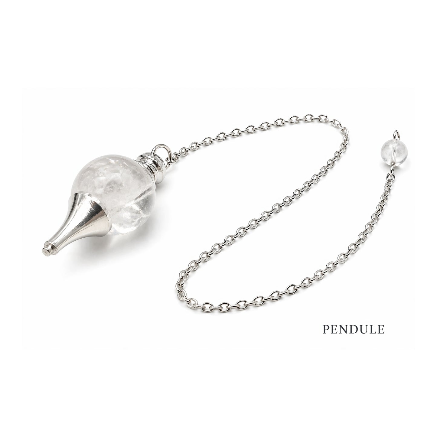 Pendule minéral sphère et pointe métallique