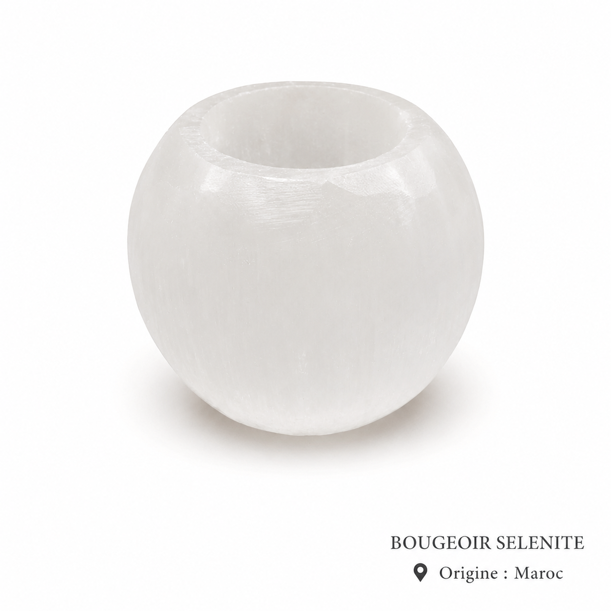 Bougeoir arrondi en Sélénite