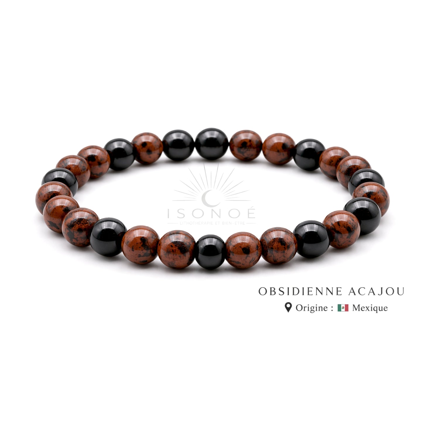 Bracelet Obsidienne Acajou