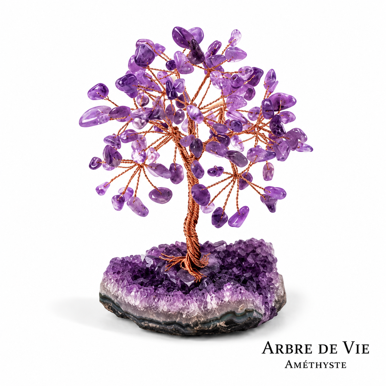 Arbre de vie géode d'améthyste