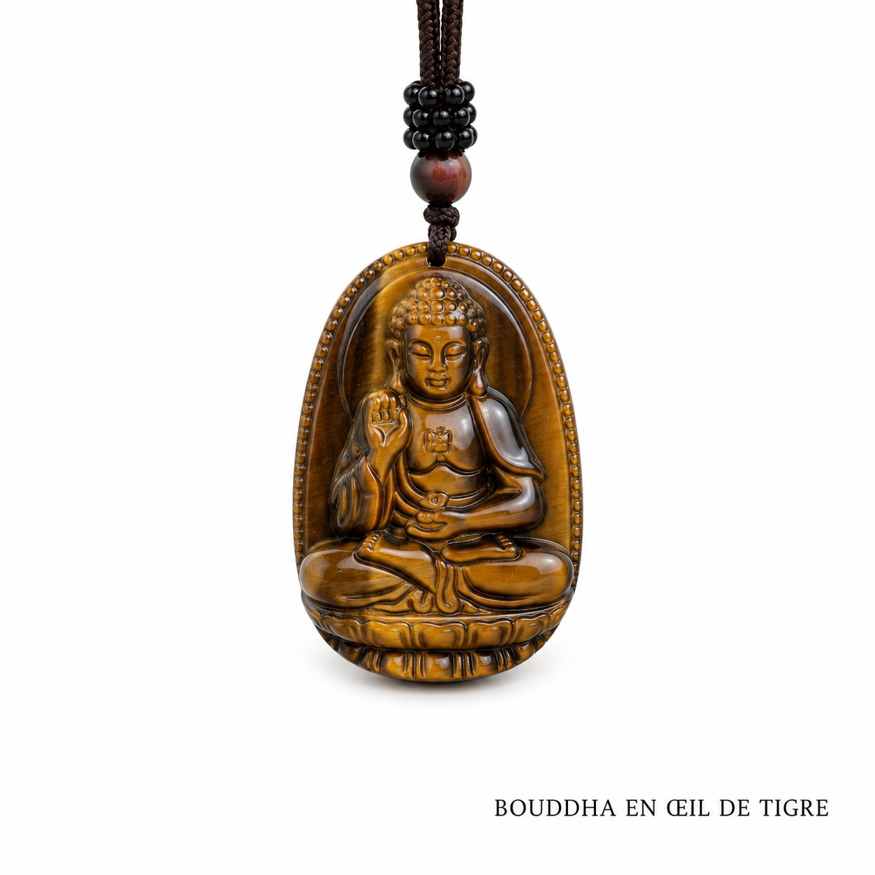 Collier bouddha œil de tigre