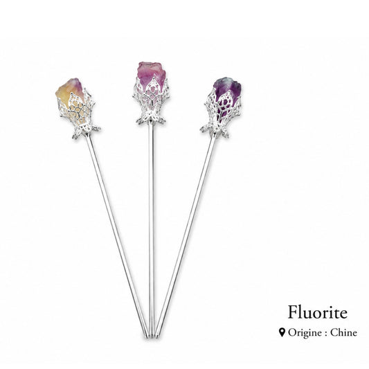 Pic à cheveux fluorite
