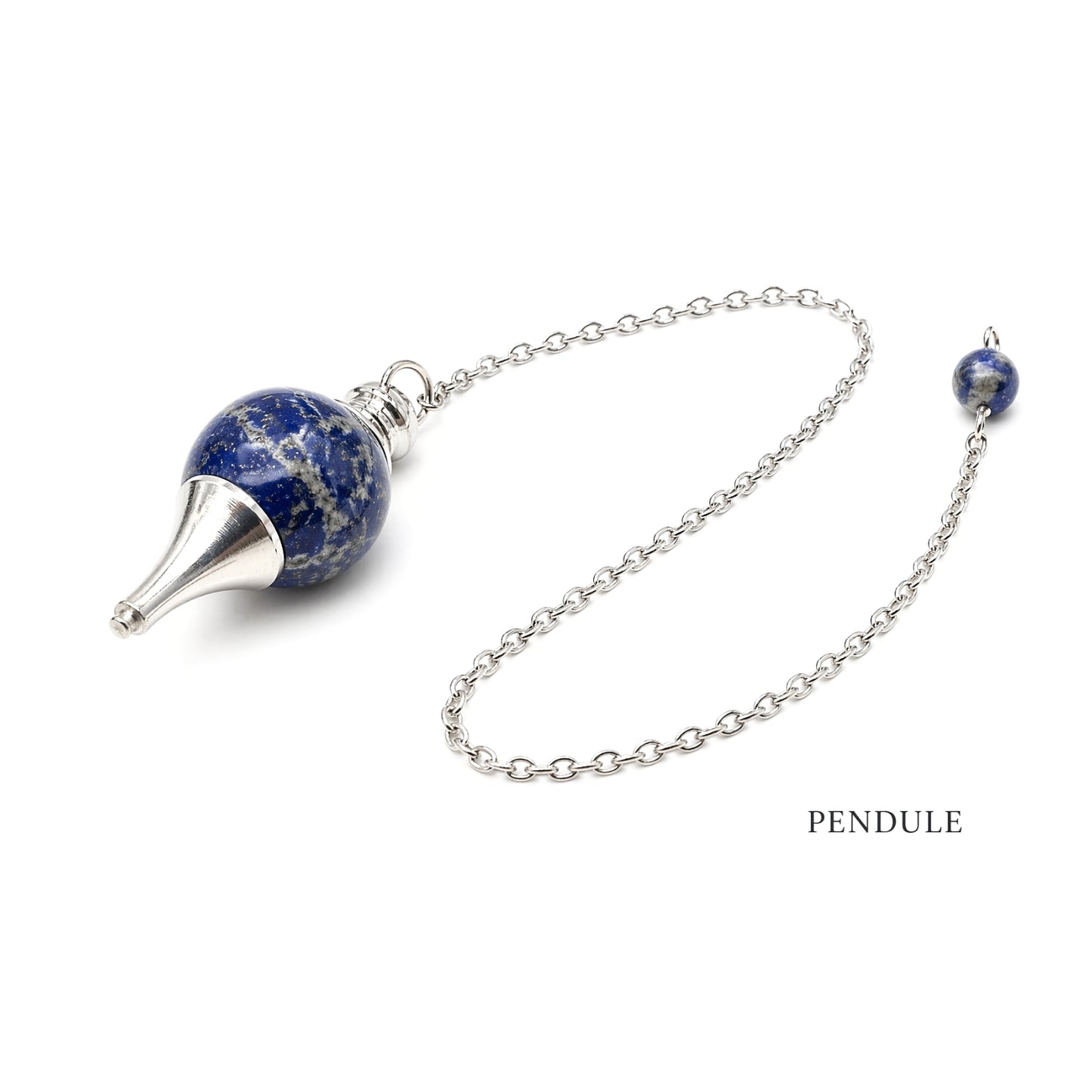 Pendule minéral sphère et pointe métallique