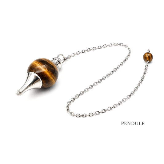 Pendule minéral sphère et pointe métallique