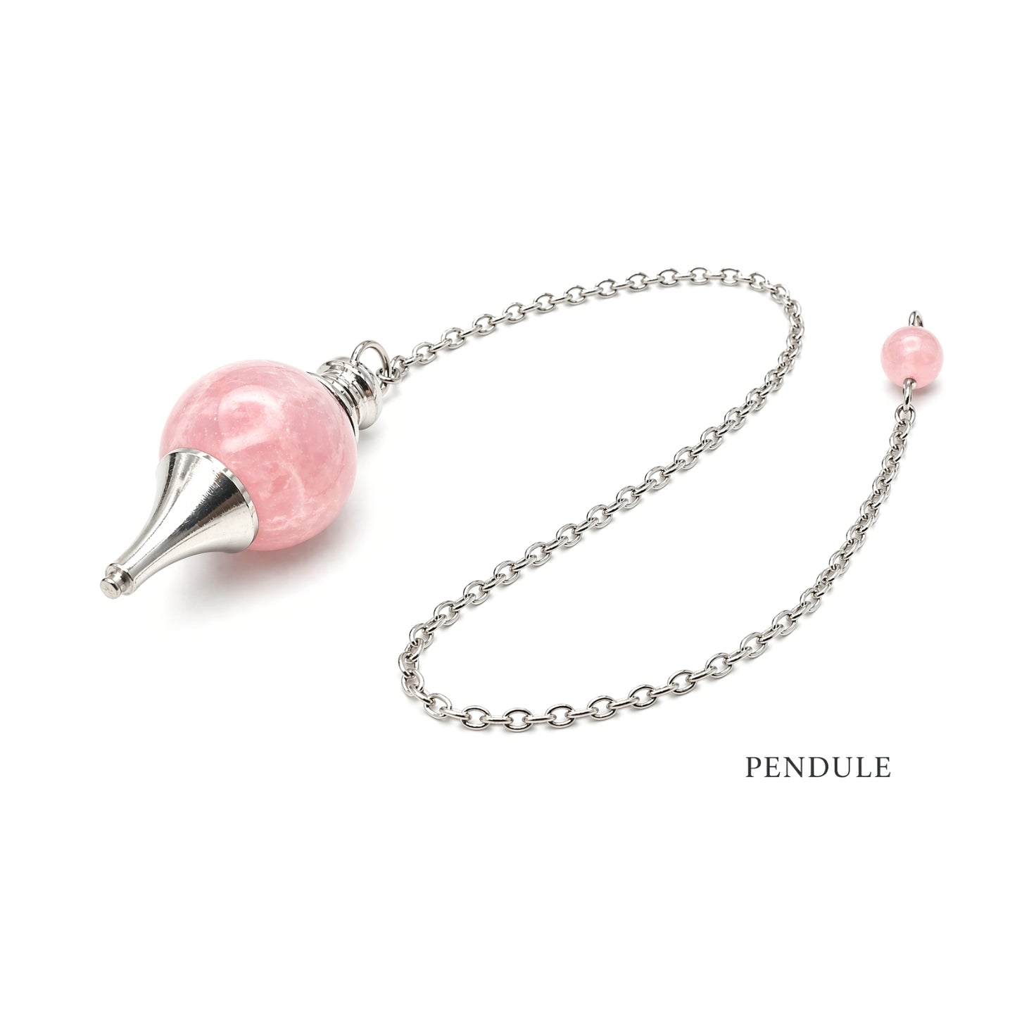 Pendule minéral sphère et pointe métallique