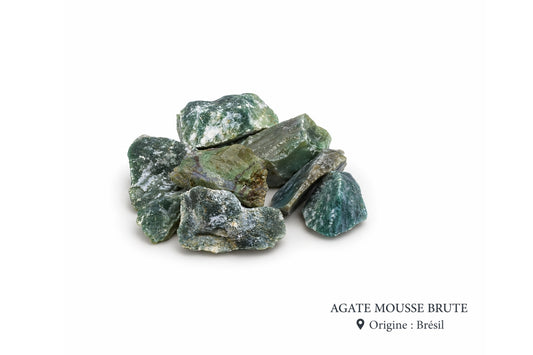 Agate mousse pierre brute