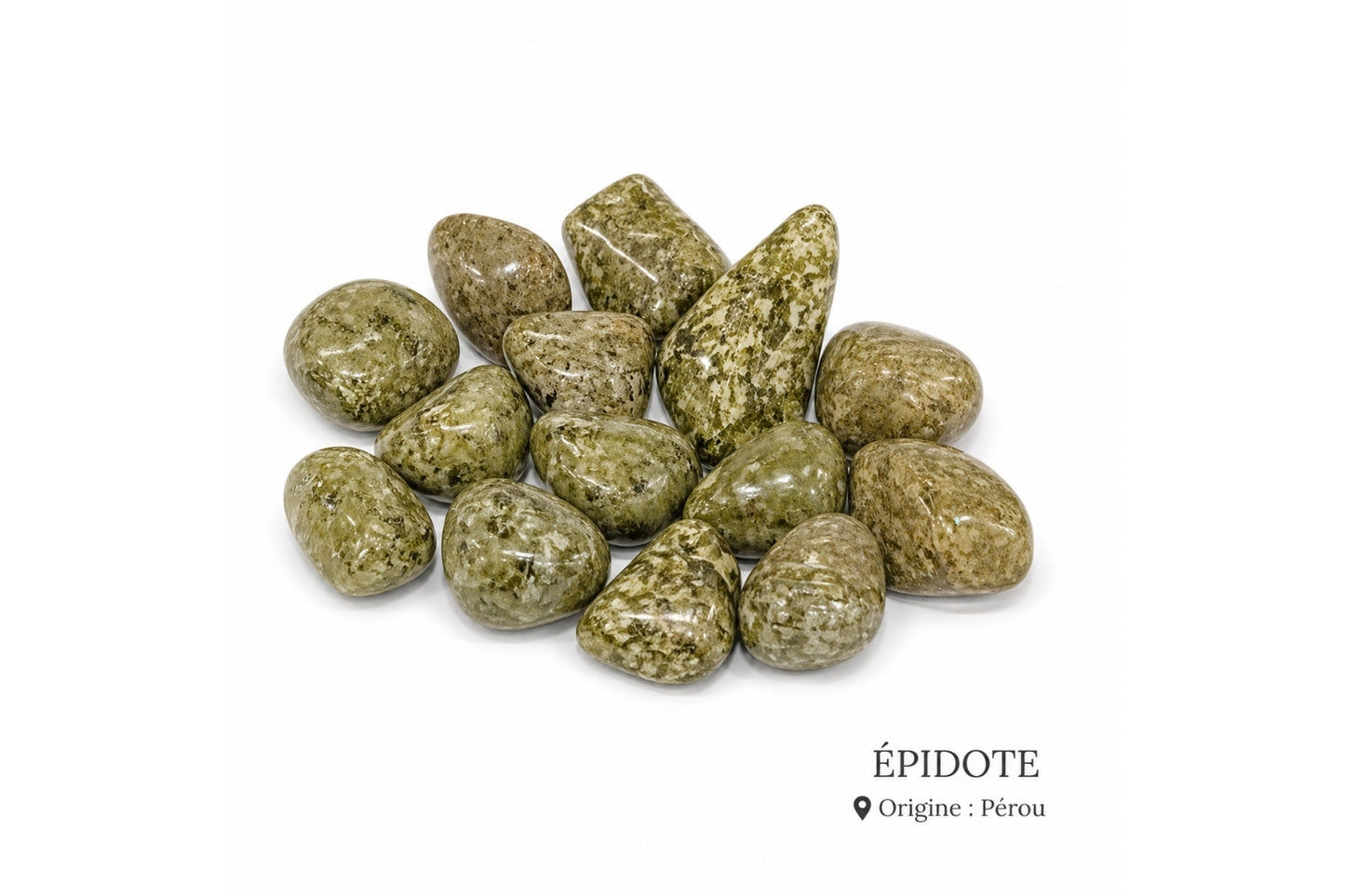 Epidote pierre roulée
