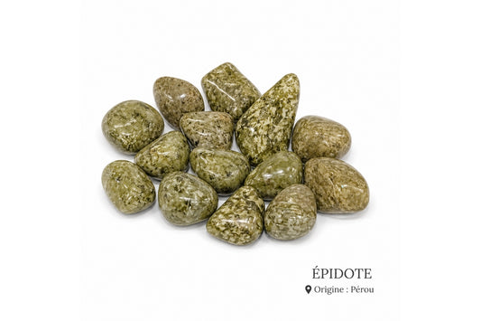 Epidote pierre roulée