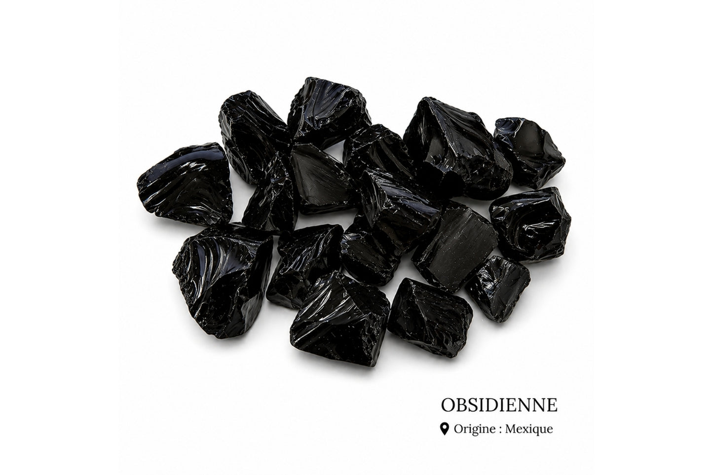 Obsidienne noire pierre brute