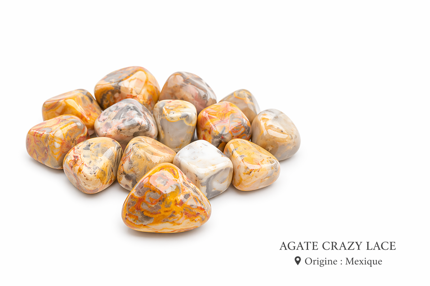 Agate crazy lace pierre roulée