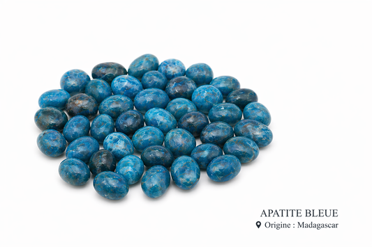 Apatite bleue pierre roulée