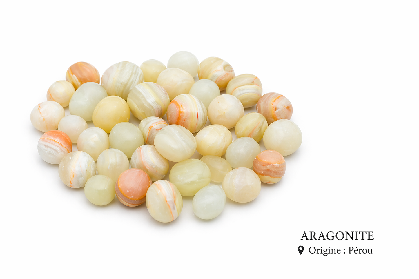 Aragonite pierre roulée