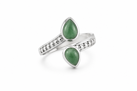 Bague aventurine verte  argent 925