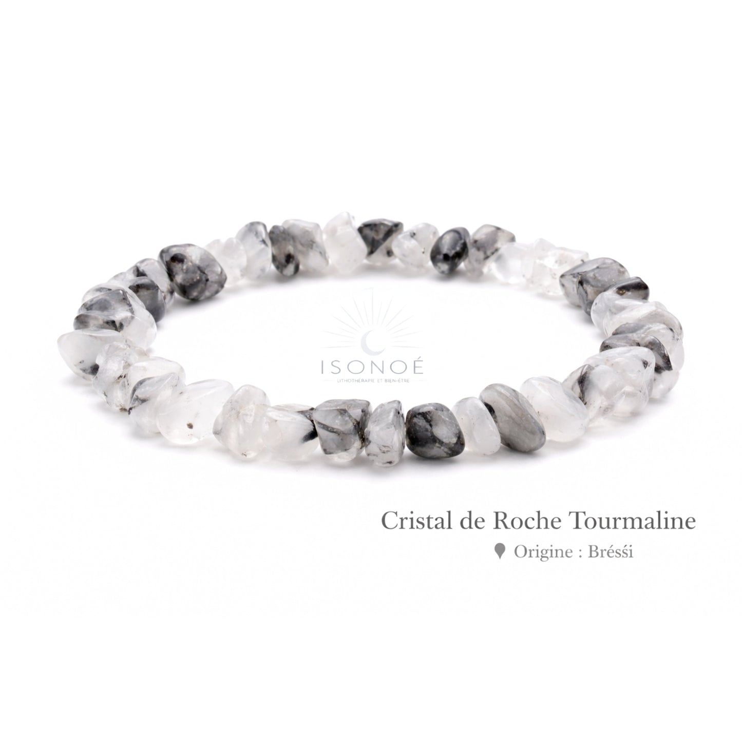 Bracelet Cristal de Roche Tourmaline