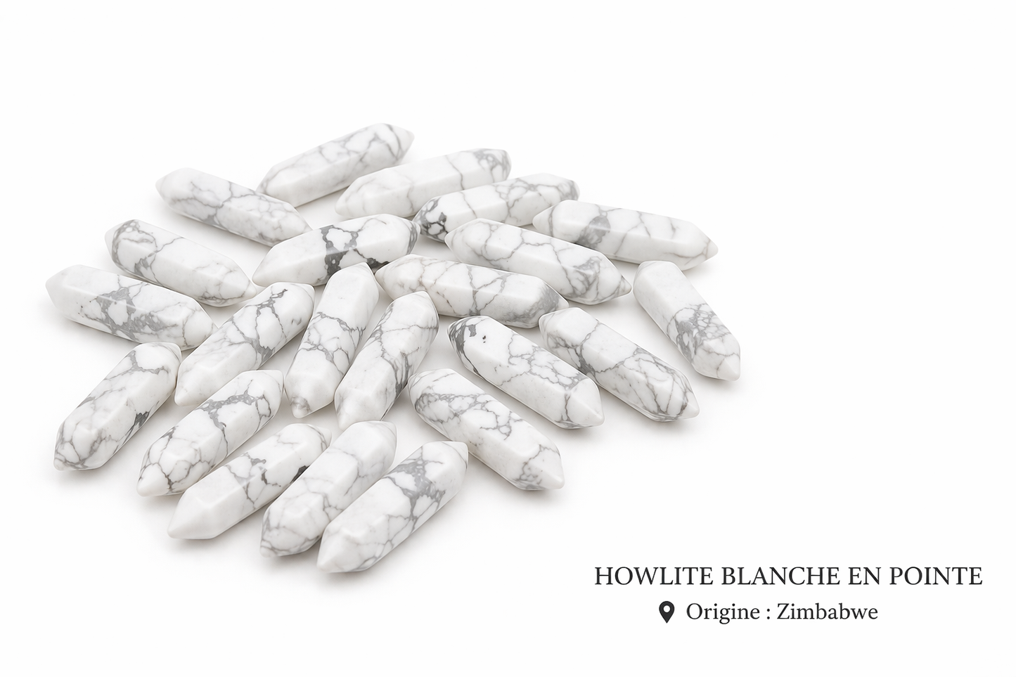 Howlite blanche pointe