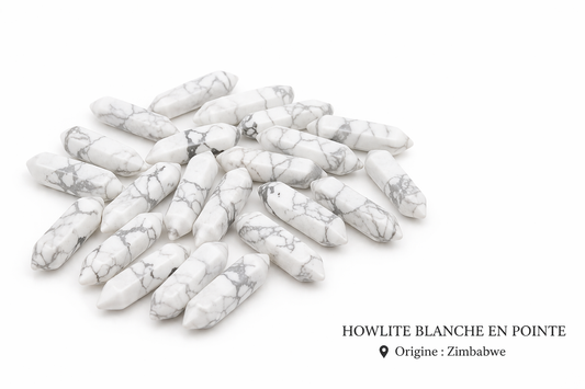 Howlite blanche pointe