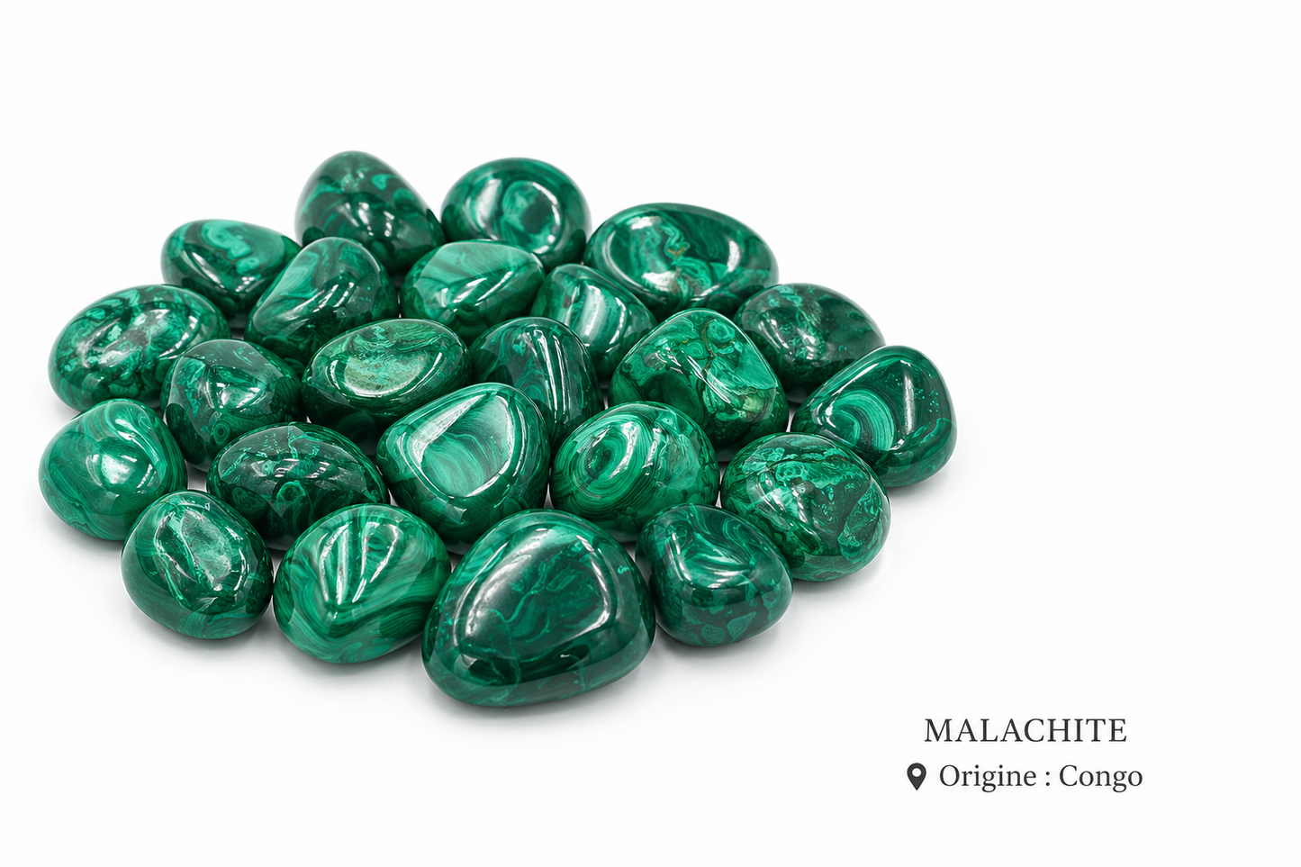 Malachite pierre roulée