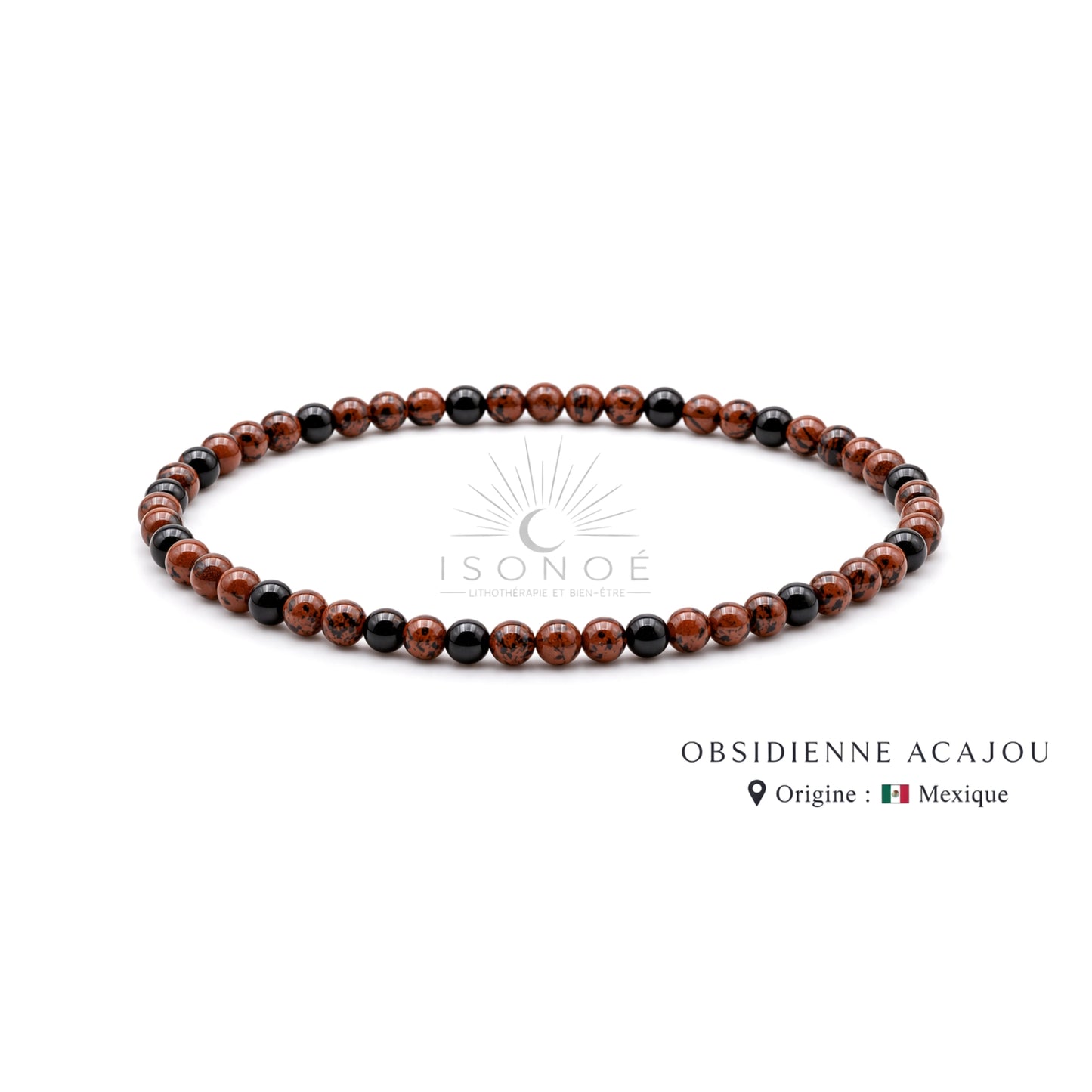 Bracelet Obsidienne Acajou