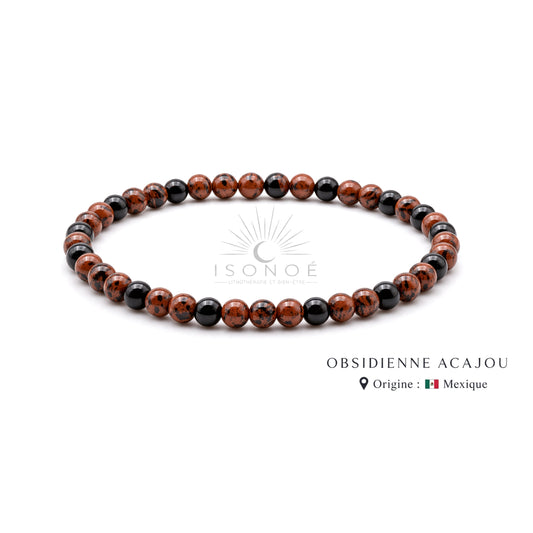 Bracelet Obsidienne Acajou