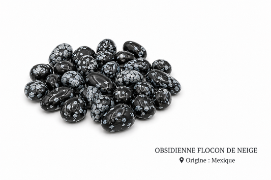 Obsidienne flocon de neige pierre roulée