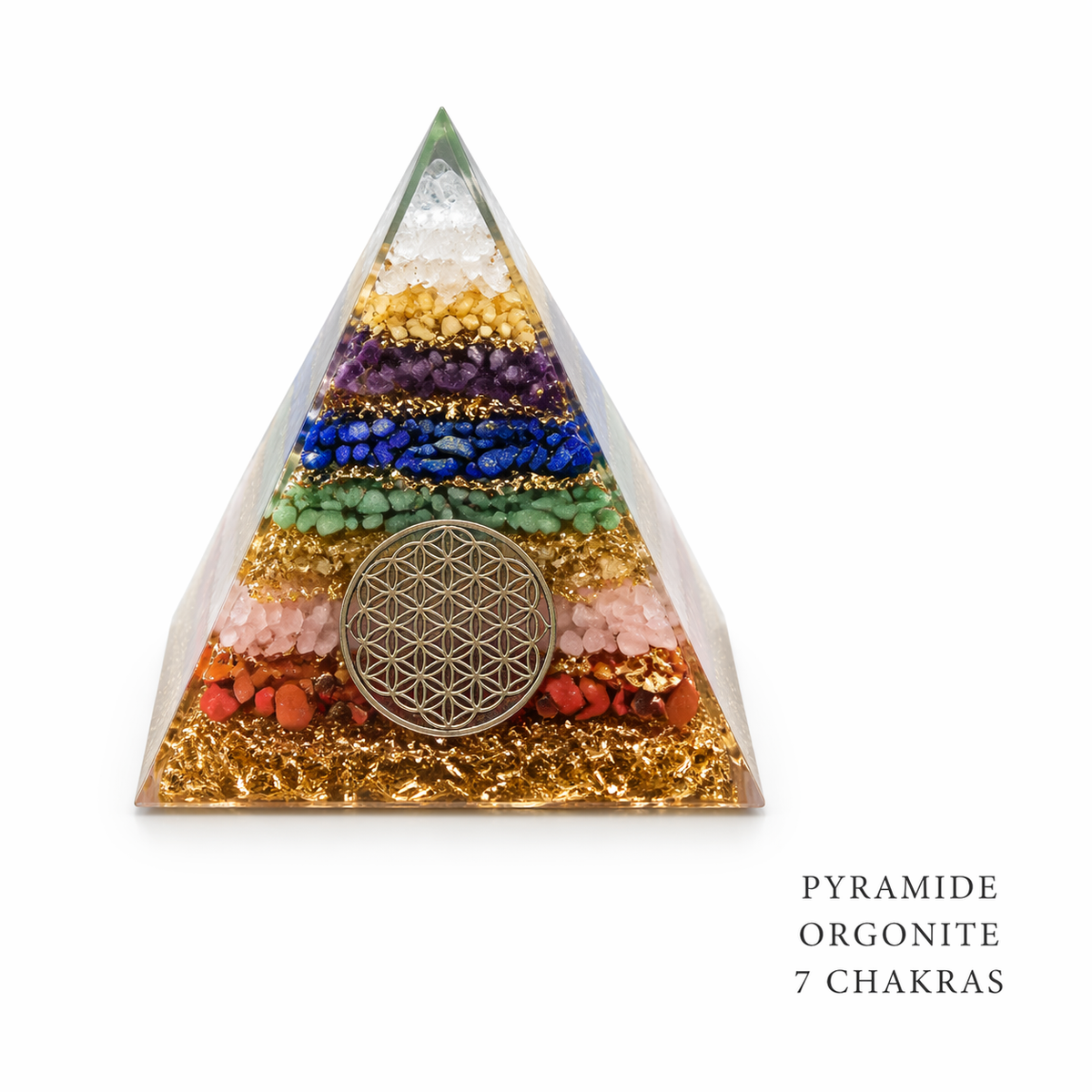 Pyramide d'orgonite 7 chakras