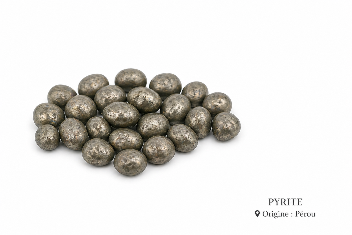 Pyrite pierre roulée