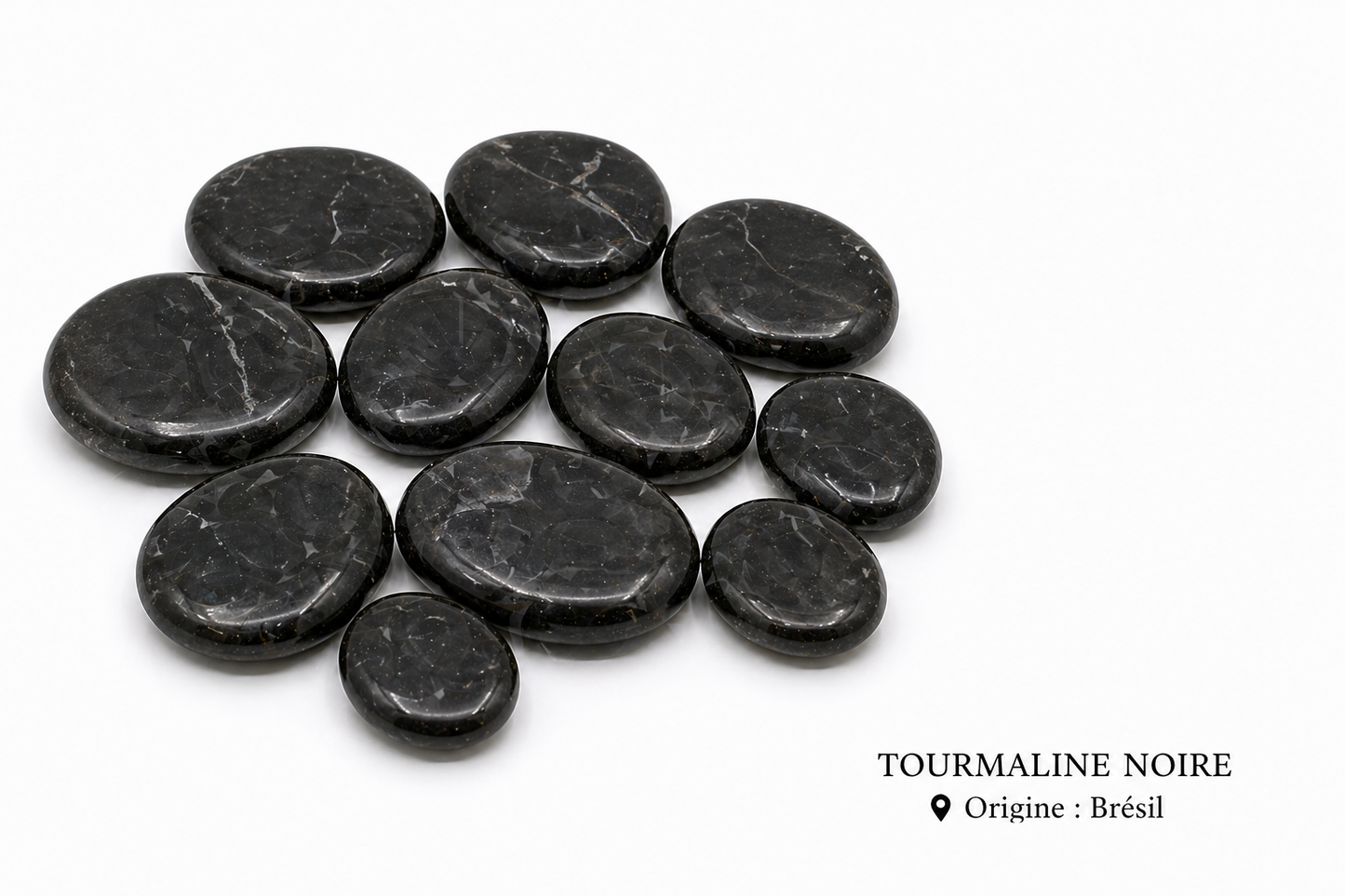 Pierre Tourmaline galet plat