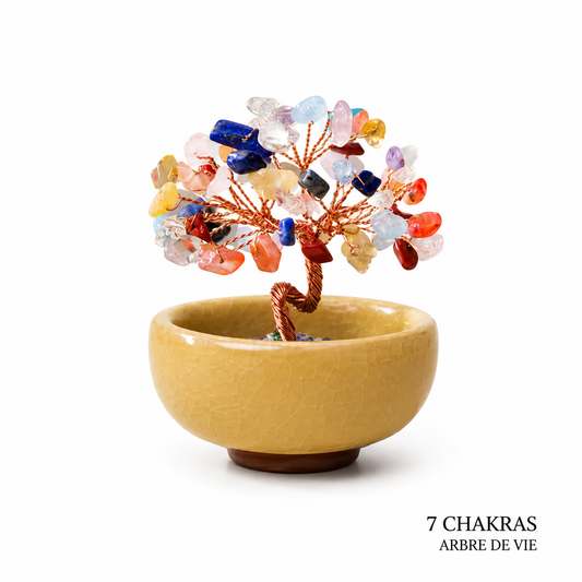 Arbre de vie en 7 chakras pot