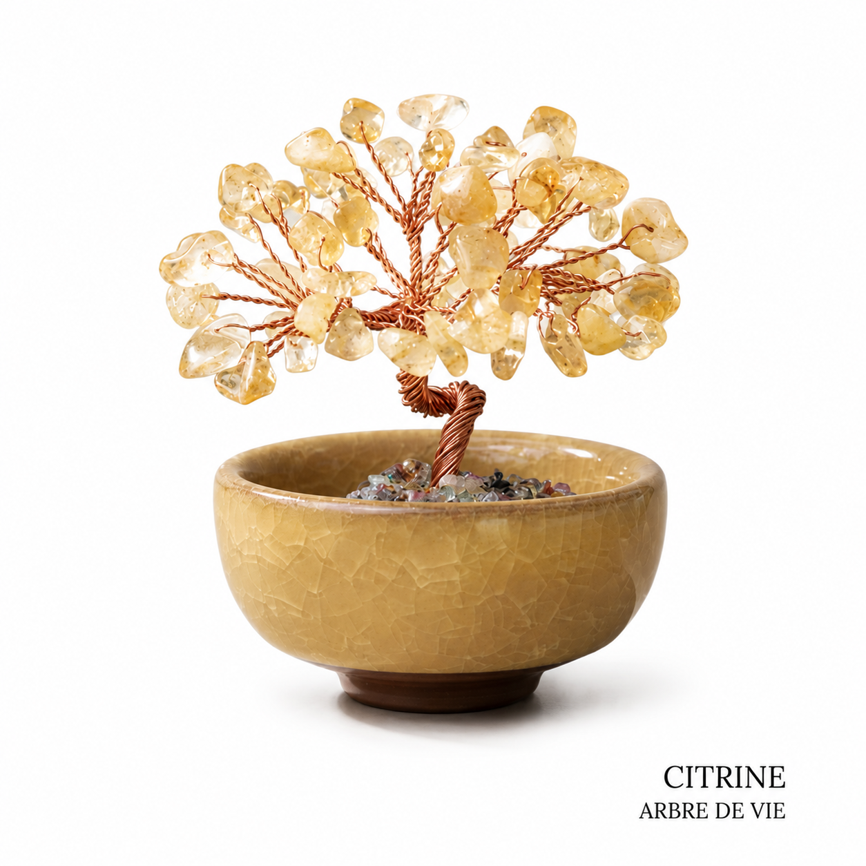 Arbre de vie en Citrine pot