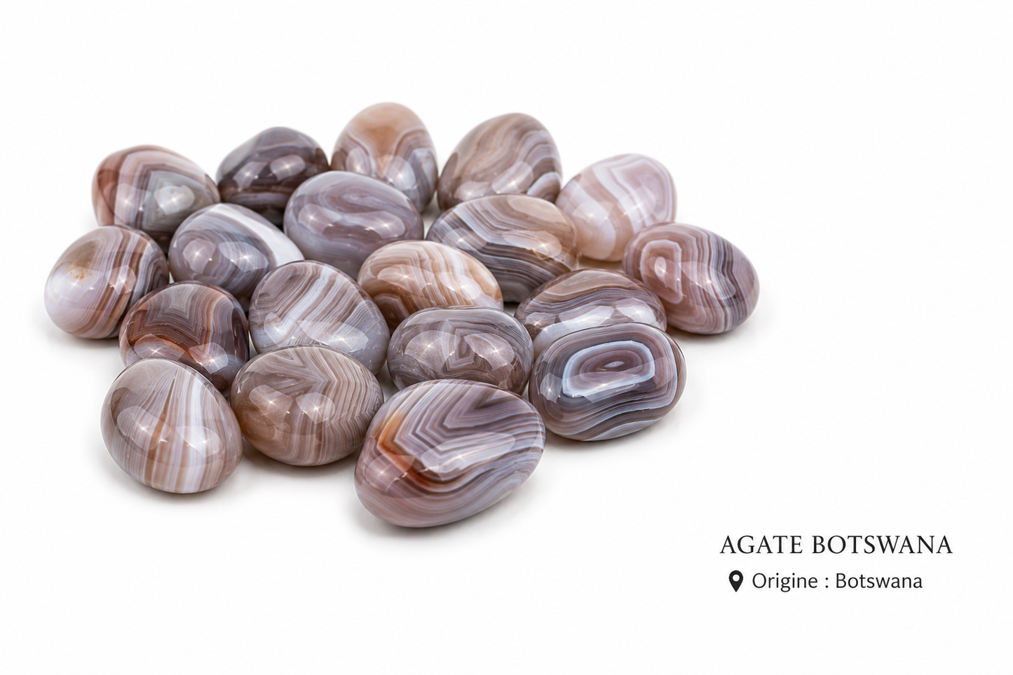 Agate botswana pierre roulée