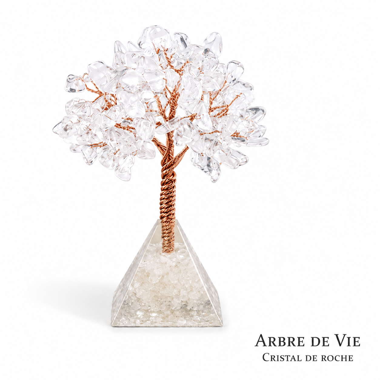 Arbre de vie en Cristal de Roche sur orgonite