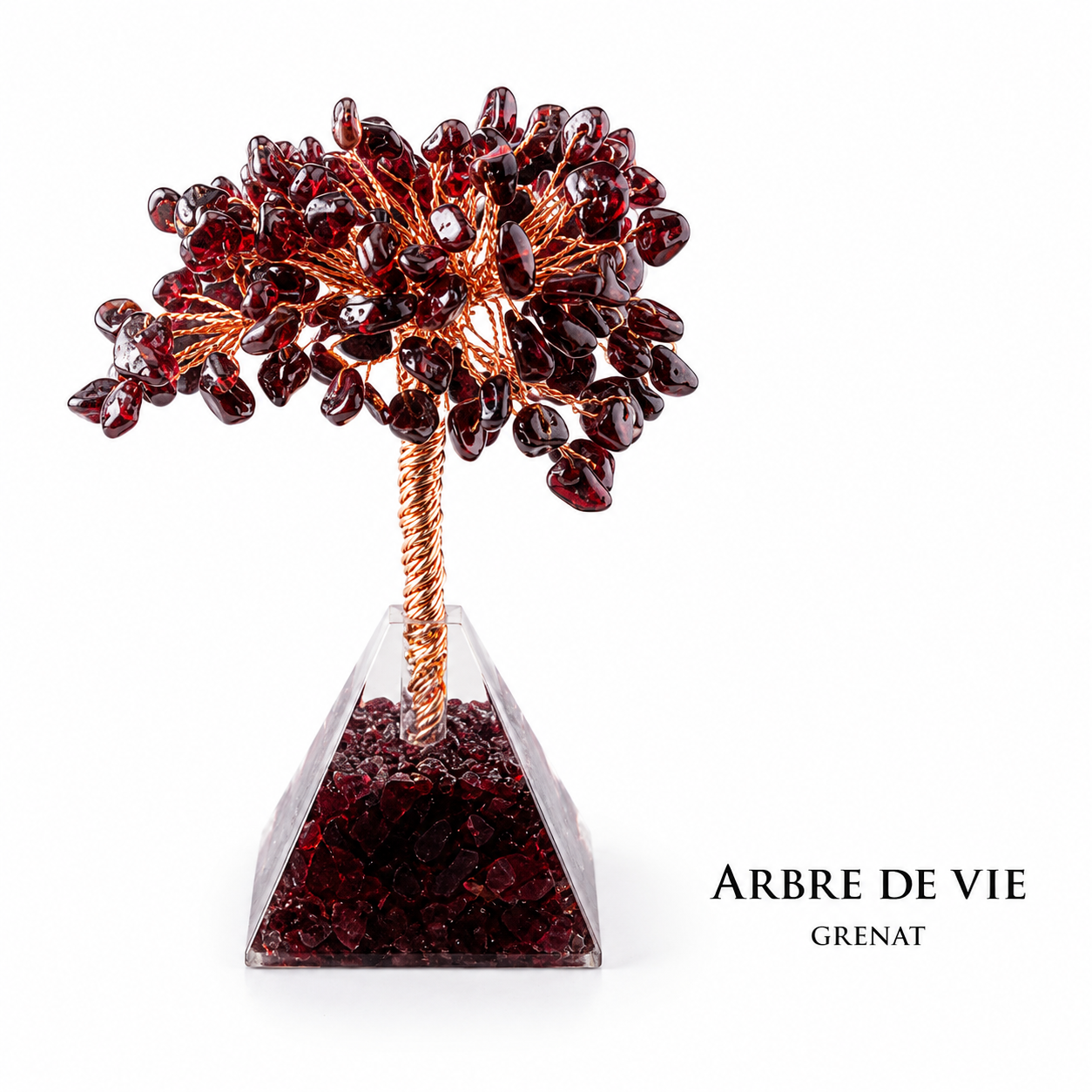 Arbre de vie en Grenat sur orgonite