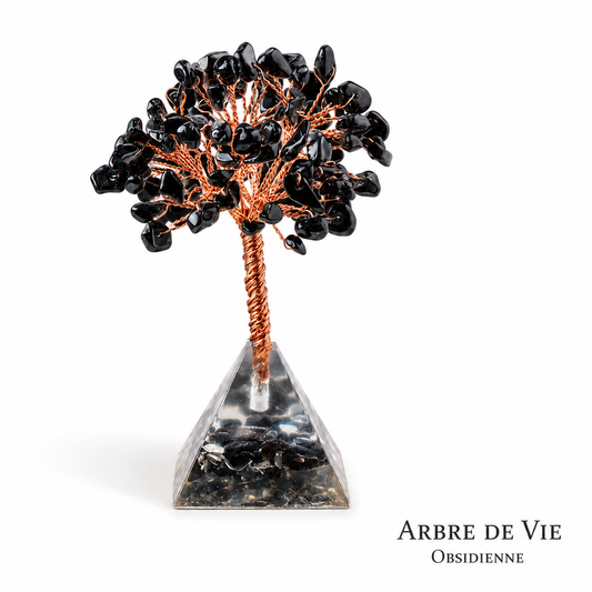 Arbre de vie en Obsidienne sur orgonite