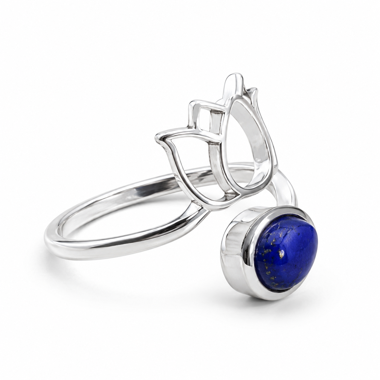 Bague lotus lapis lazuli