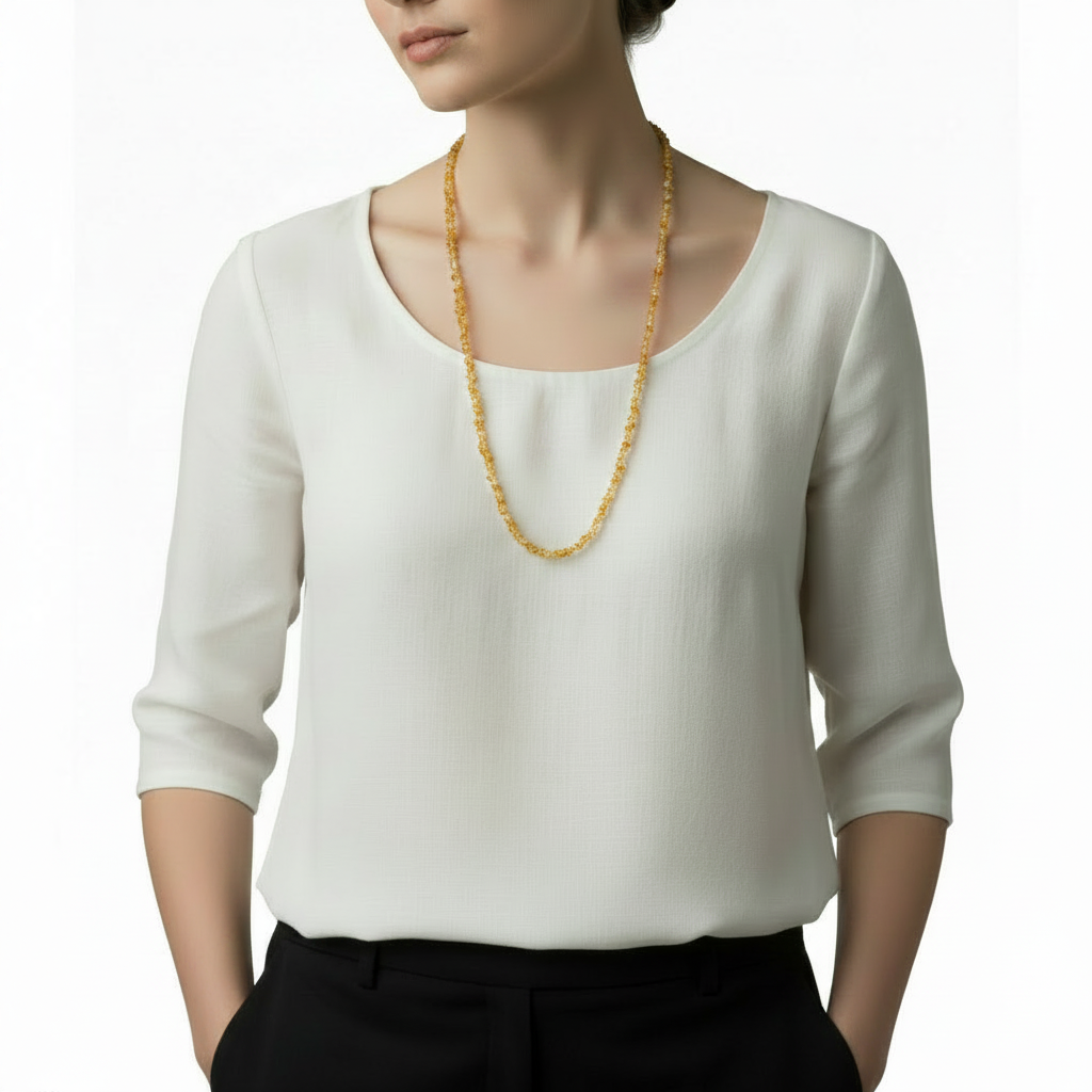 Collier sautoir Tariguente Citrine - mise en situation