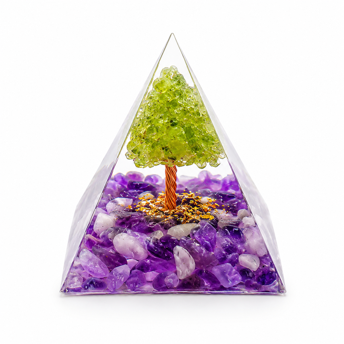 Pyramide d'orgonite 7 chakras