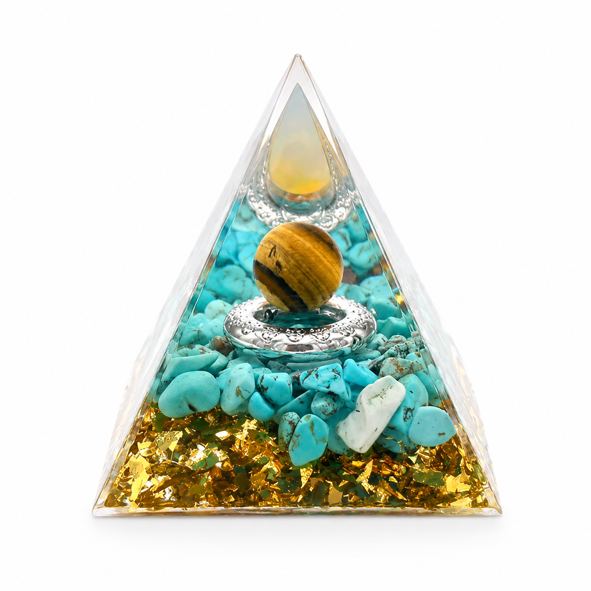 Pyramide d'orgonite 7 chakras