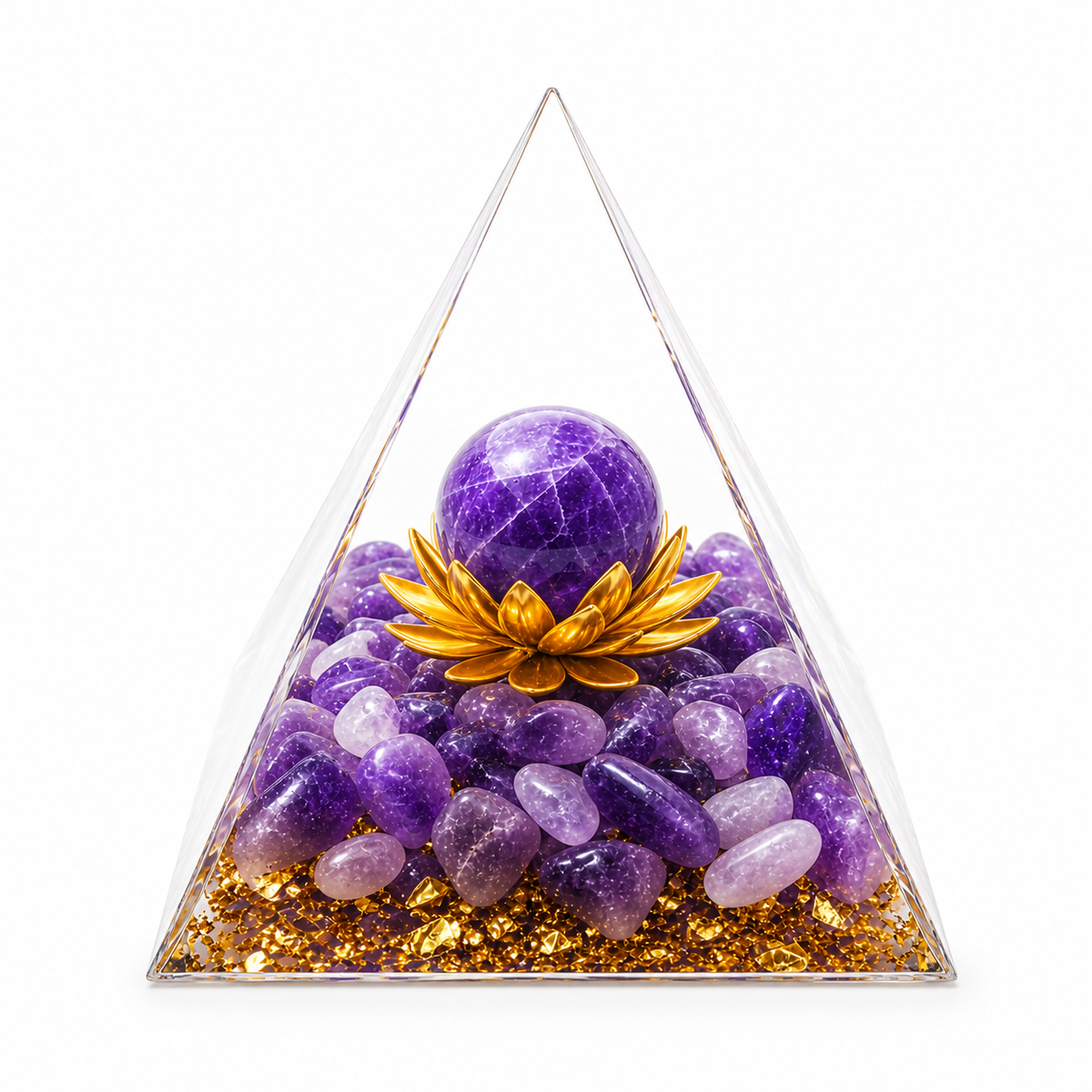 Pyramide d'orgonite 7 chakras