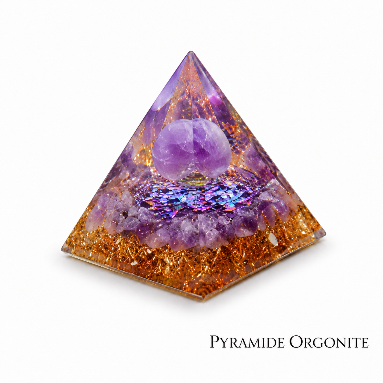 Pyramide d'orgonite Améthyste